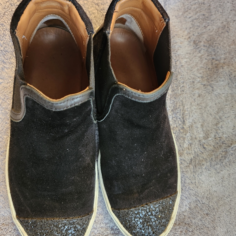 Jimmy Choo Black and Glitter Ankle Booties